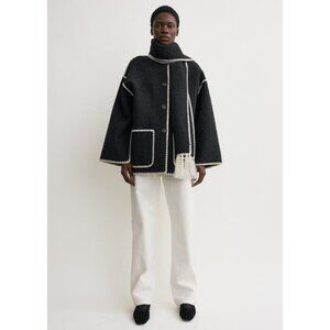 NWOT Toteme Embroidered scarf jacket dark grey mélange